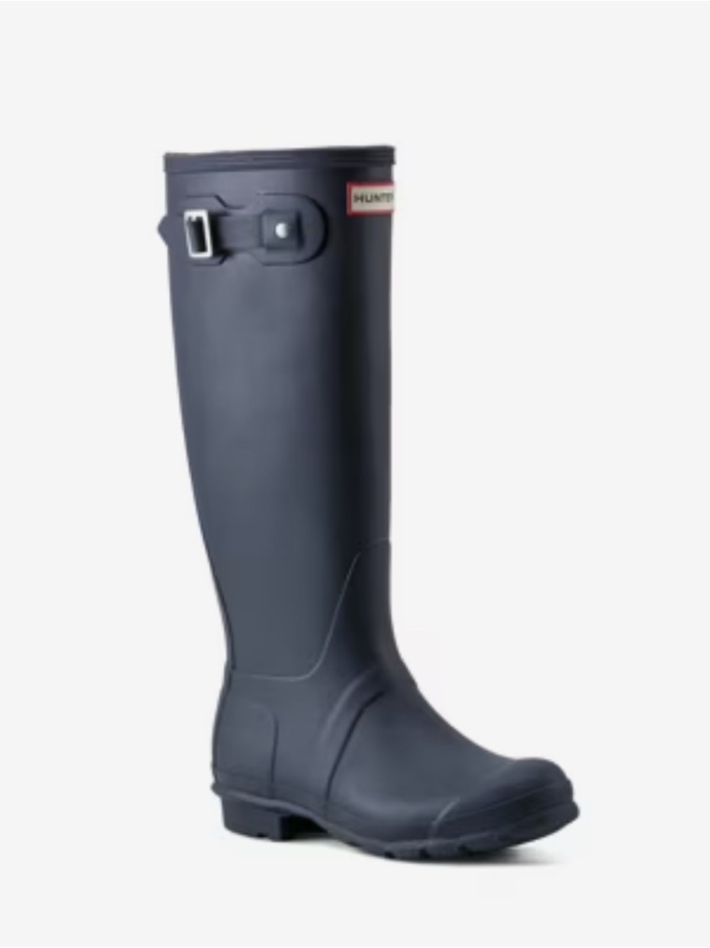 Hunter Women's Tall Navy Gloss Rain Boots - Picture 2 of 9